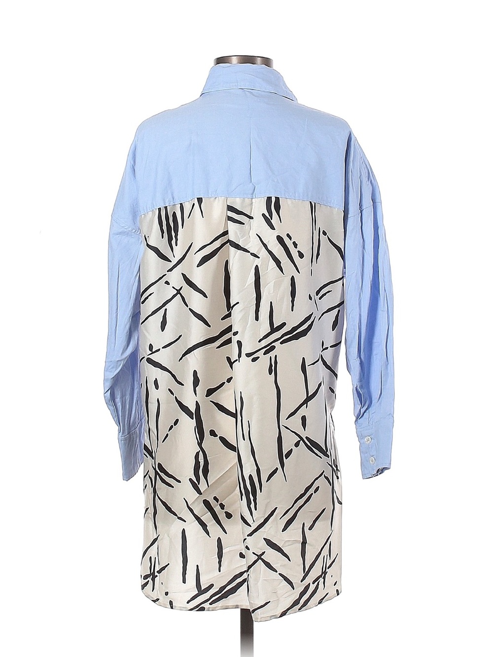 Zara Light Blue Statement Button-Down Shirt